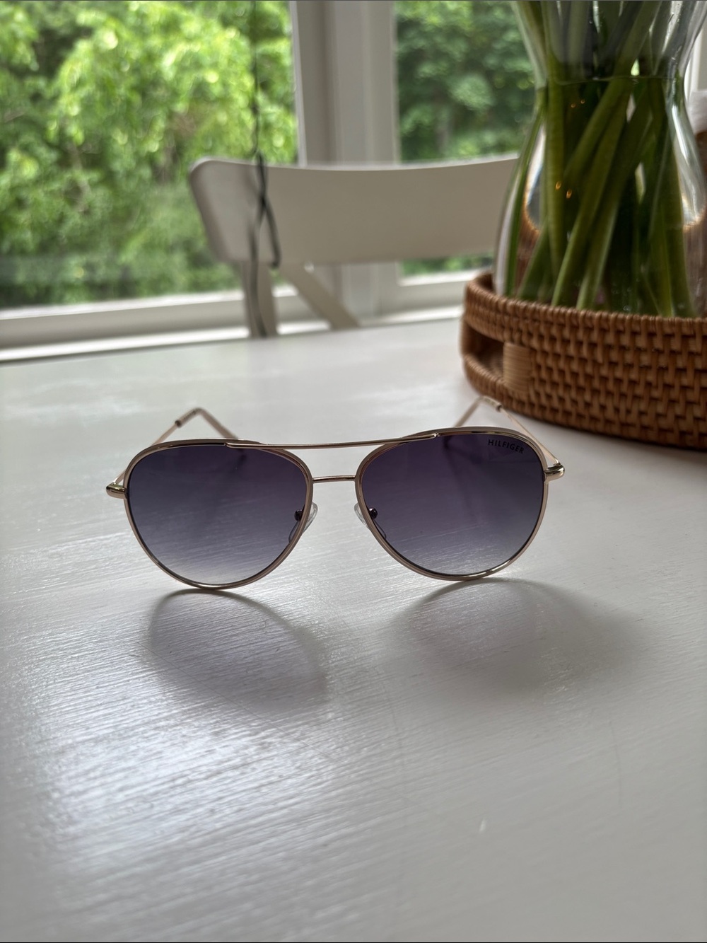 Tommy Hilfiger Gold Aviator Sunglasses
